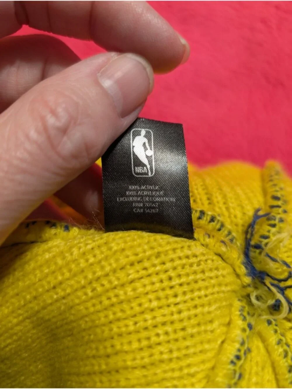 Golden State Warriors 47 Brand Beanie Hat Mens Womens Blue Yellow Pom Knit Cap